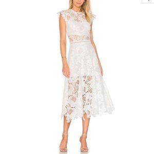 Karina Grimaldi Doriane white Crochet Lace Dress